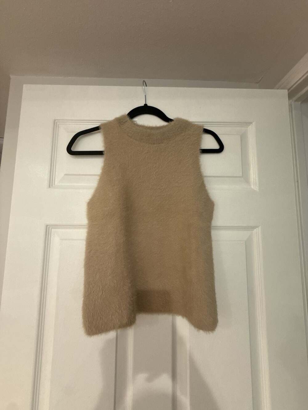 Mango MNG Beige Soft Finish Fluffy Knit Vest